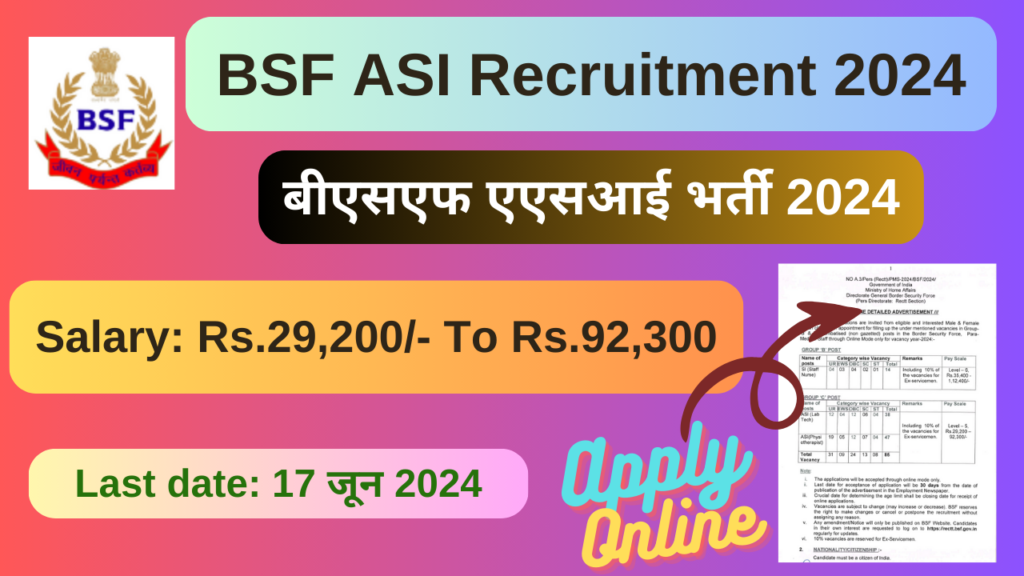 bsf asi recruitment 2024