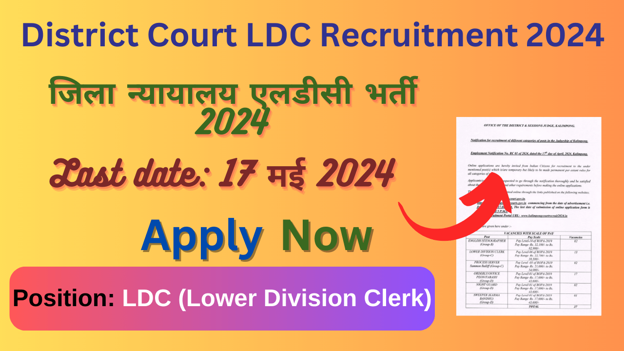 District Court LDC Recruitment 2024: जिला न्यायालय एलडीसी भर्ती 2024, New Opportunities